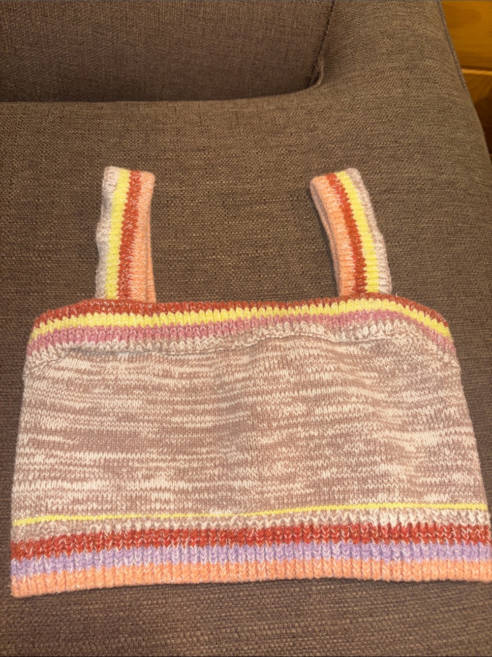 Vintage Free People Striped Knit Crop Top